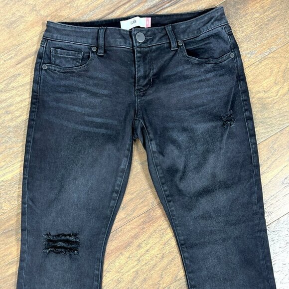 CABI Slim Boyfriend Distressed Jeans Washed Black Sz 2 #3387 - Picture 3 of 7